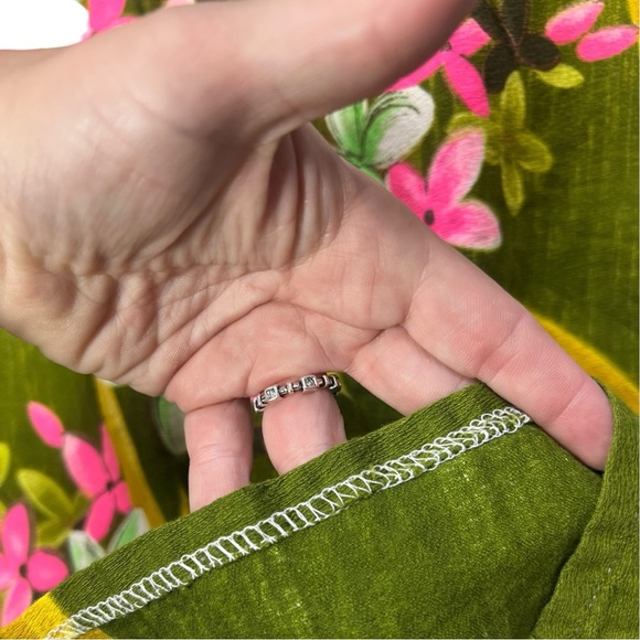 VTG 90's Rockabilly Style Green/Pink Floral Genna Golden Portland, OR Skirt Sz S - Picture 3 of 7